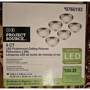 NIB Nice (Set-of-6) 10"-W LED Flushmount CEILING LIGHT (Brushed Nickel Finish)
